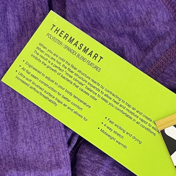 NWT BULA Thermal Pants Leggings Size L Purple Base Layer - Picture 11 of 11